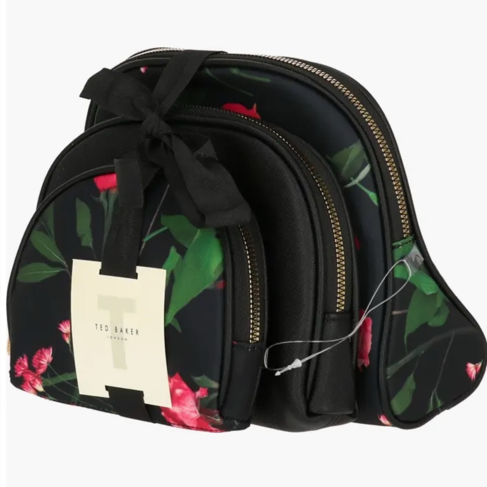 💥3pc Ted Baker Black Floral Women's Bag Set